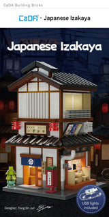 CaDA Japanese Corner Yakitori Izakaya Restaurant Bar 1195 pcs Brick Model Kit C66019W