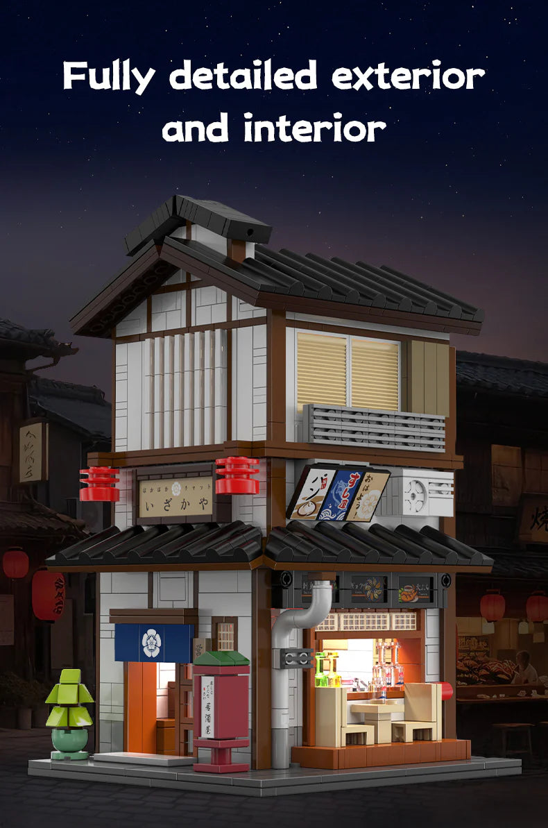 CaDA Japanese Corner Yakitori Izakaya Restaurant Bar 1195 pcs Brick Model Kit C66019W