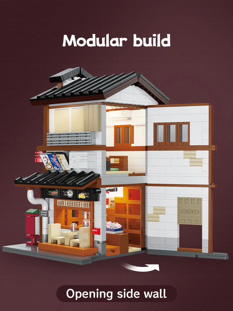 CaDA Japanese Corner Yakitori Izakaya Restaurant Bar 1195 pcs Brick Model Kit C66019W