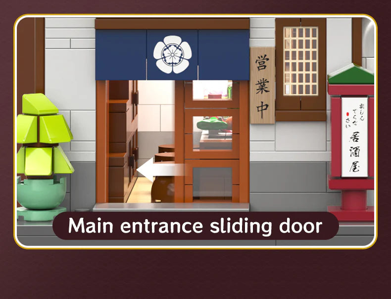 CaDA Japanese Corner Yakitori Izakaya Restaurant Bar 1195 pcs Brick Model Kit C66019W