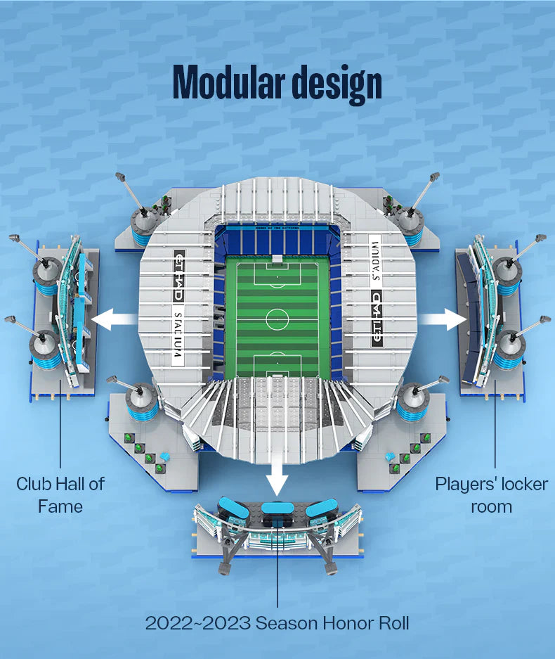 CaDA Manchester City Etihad Stadium - Official License - 4473 Pieces Brick Model Kit C66022W