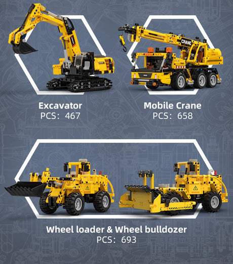 4 x construction vehicles available from CaDA image