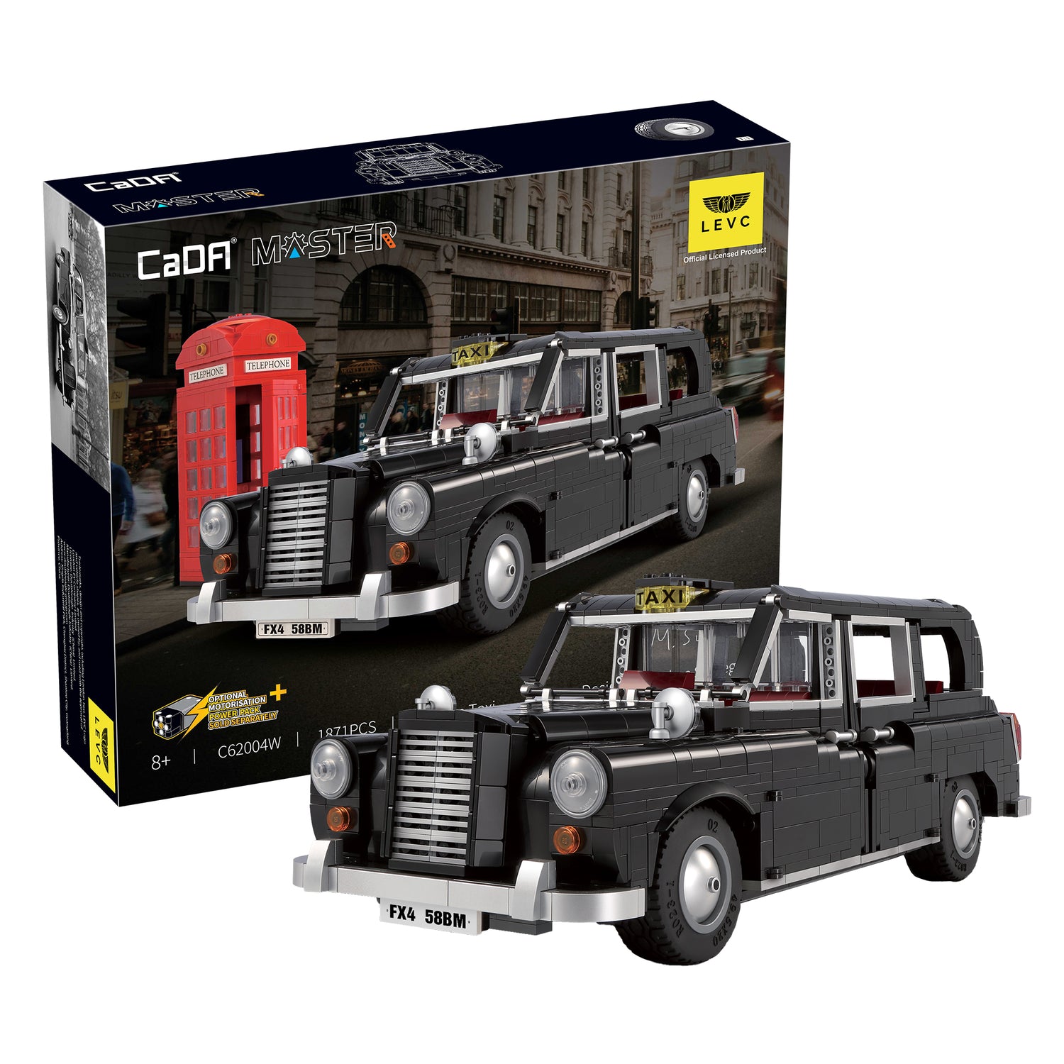 CaDA Master LEVC London Taxi 1:12 1871 Pieces Brick Model Kit C62004W