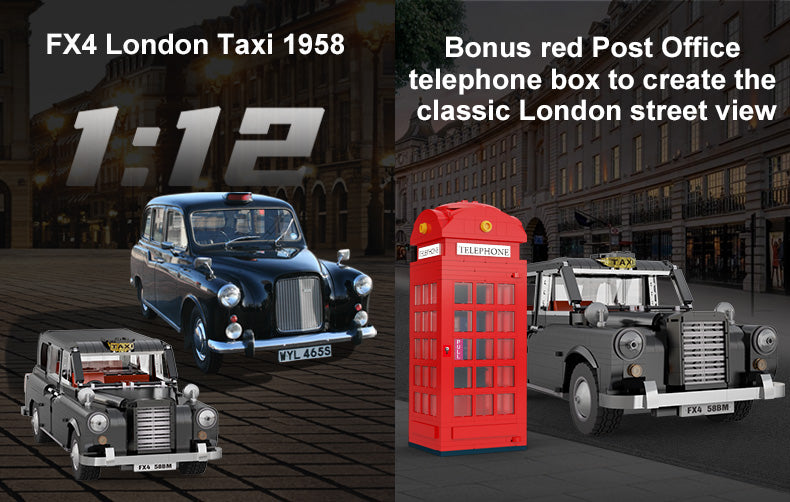 Taxi + Phone box image inc real car comparison