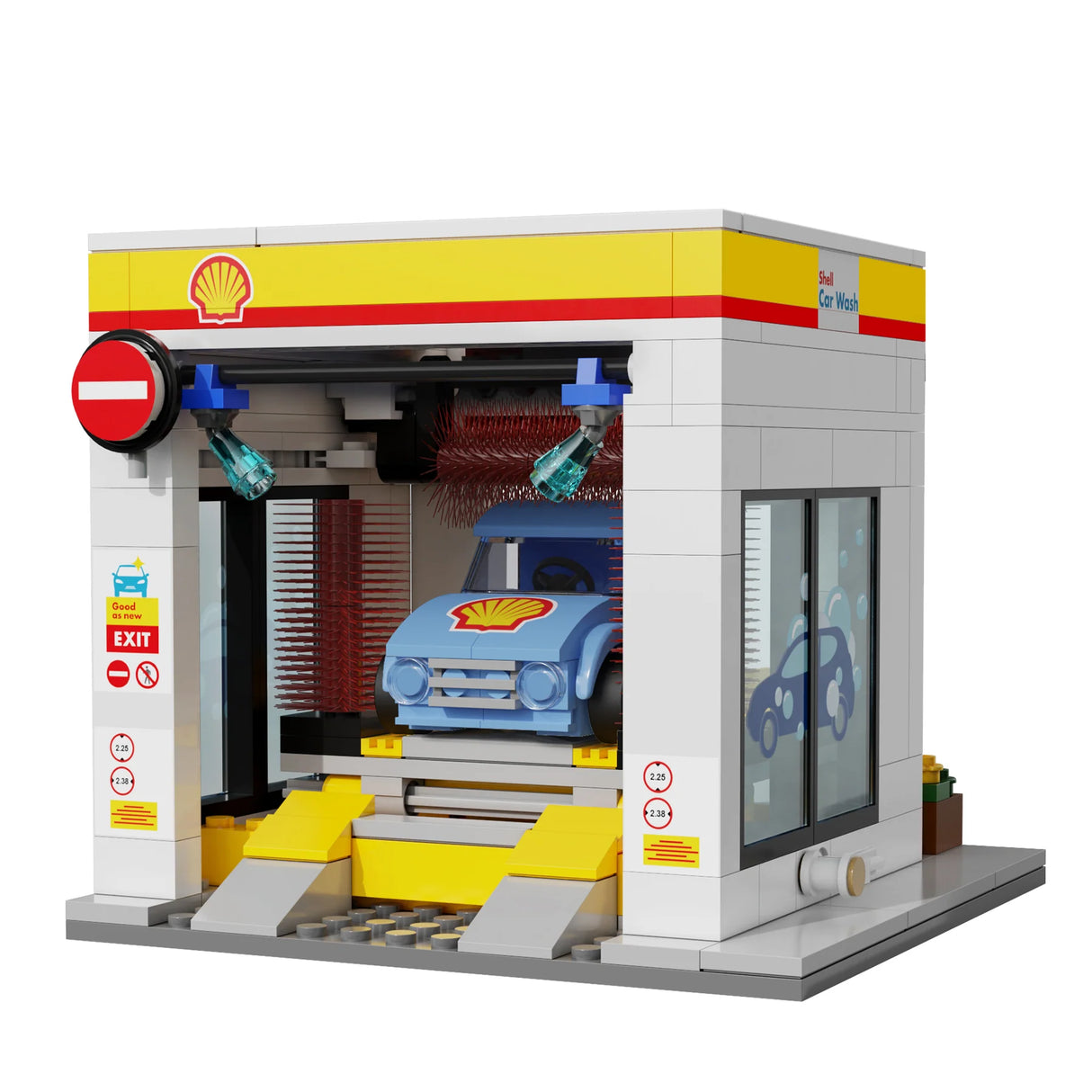 Car inside car wash different angle