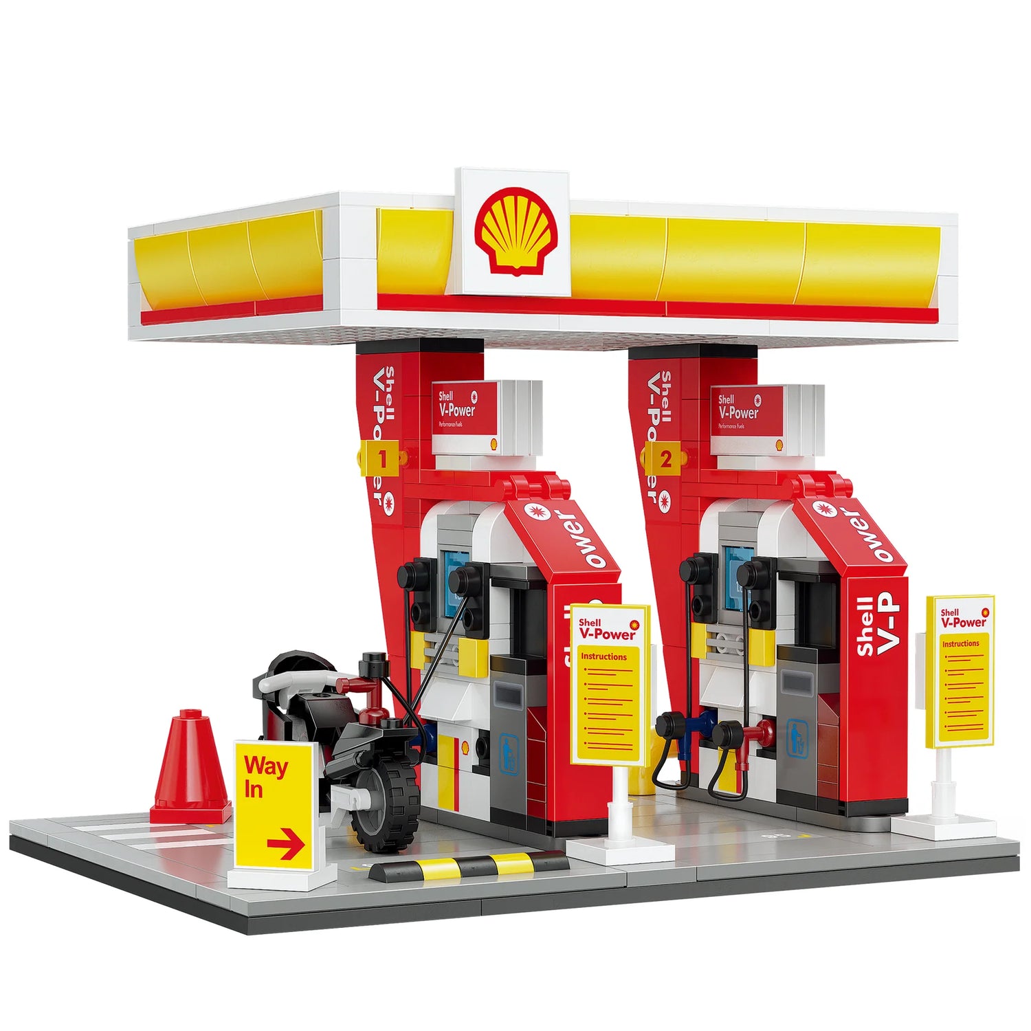 Gas Pumps with Motorbike filling up