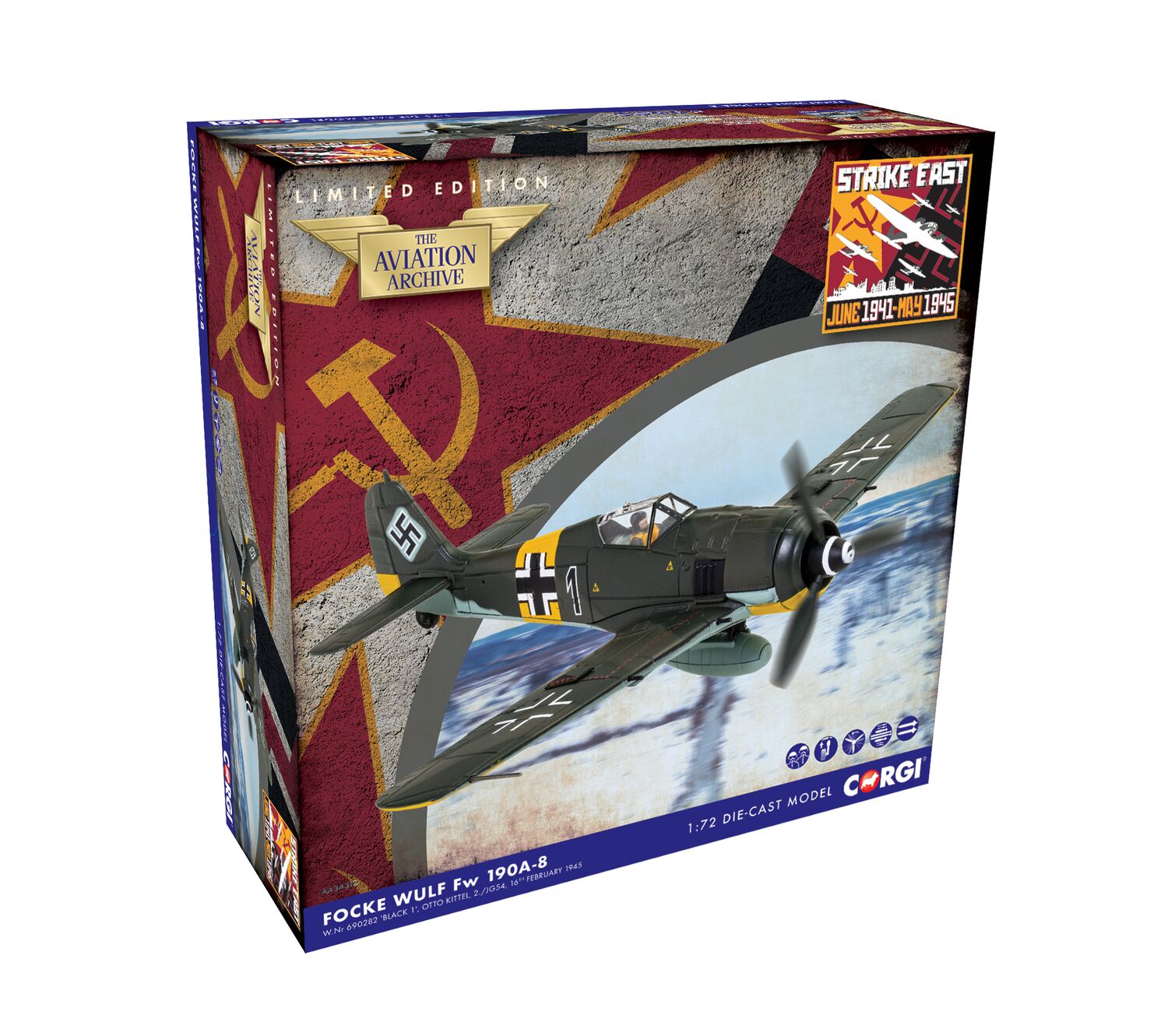 Corgi Focke Wulf Fw 190A-8 'Black 1' - 2./JG54. - W.Nr Oberleutnant Otto Kittel AA34318