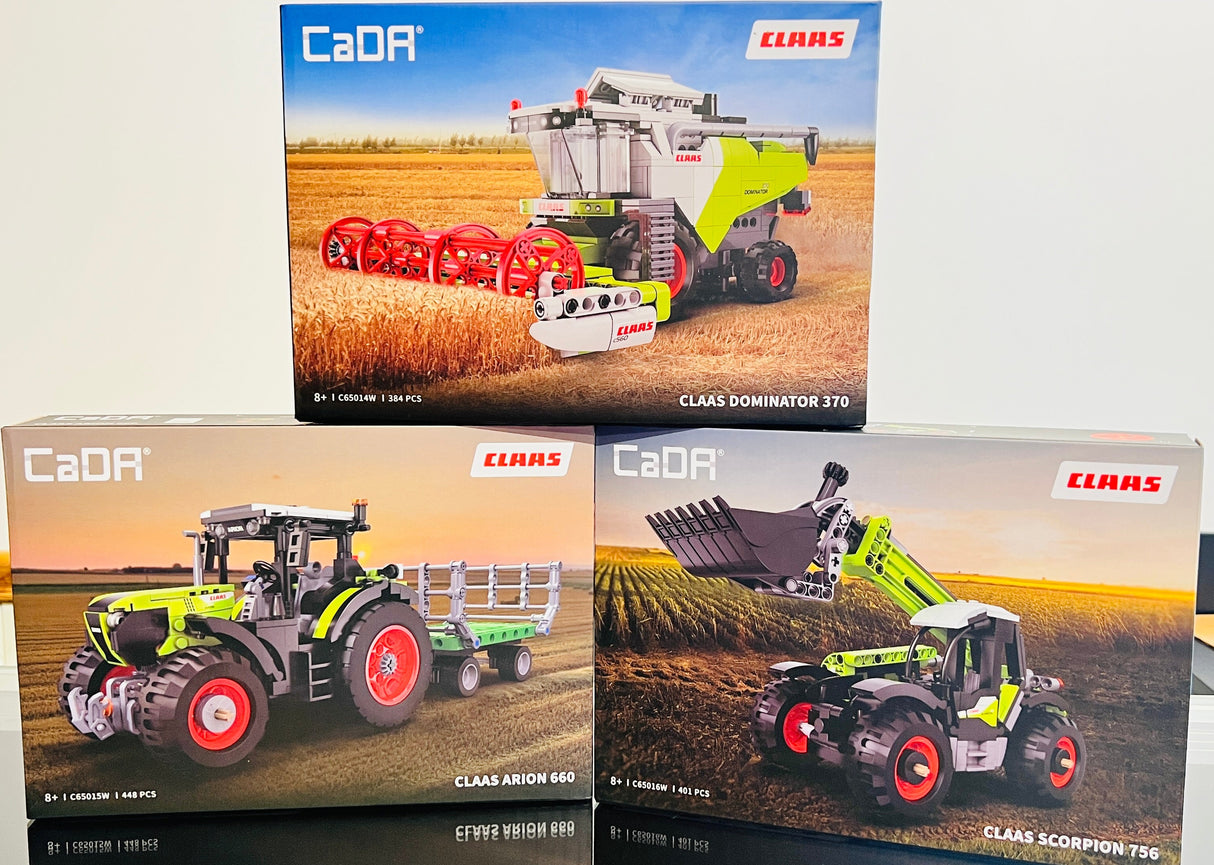 CaDA CLAAS Arion, Dominator, Scorpion Farm Machinery Brick Model Kits Bundle Pack of 3