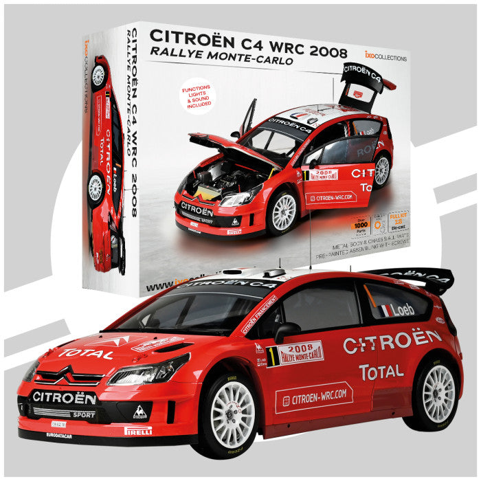 IXO Collections Citroën C4 WRC 2008 Red 1:8 Scale Metal and Plastic Full Kit IXC.CC4.FK