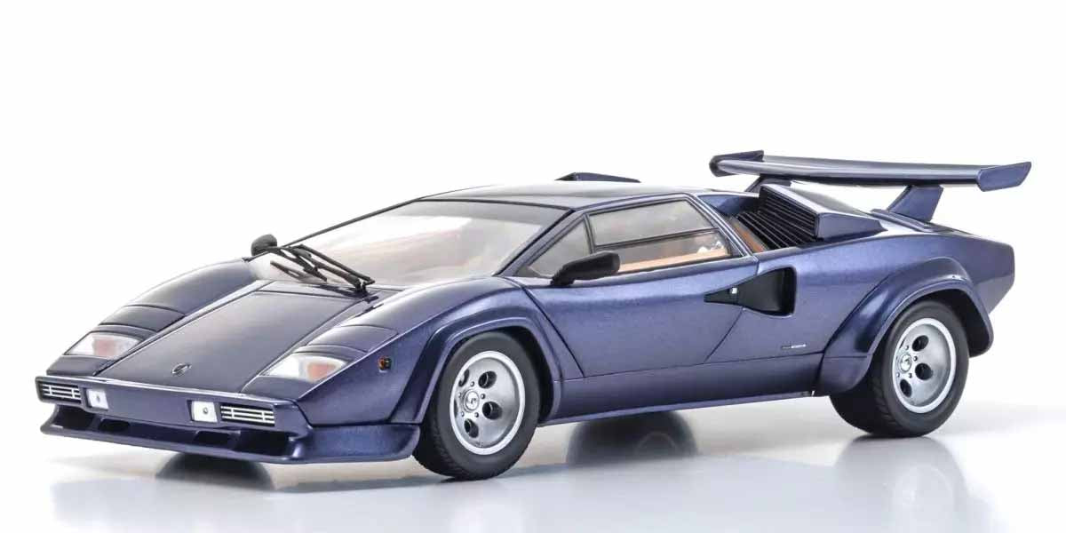 Kyosho Lamborghini Countach Lp5000 Quattrovalvole Dark Blue 1:18 Scale KS08320DBL