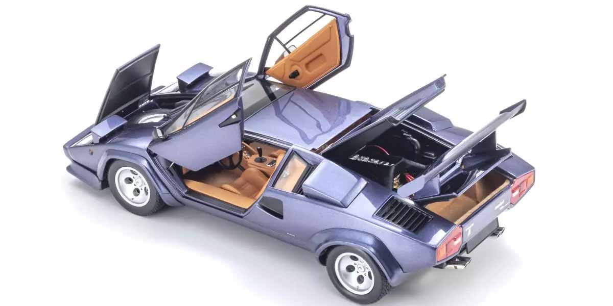 Kyosho Lamborghini Countach Lp5000 Quattrovalvole Dark Blue 1:18 Scale KS08320DBL