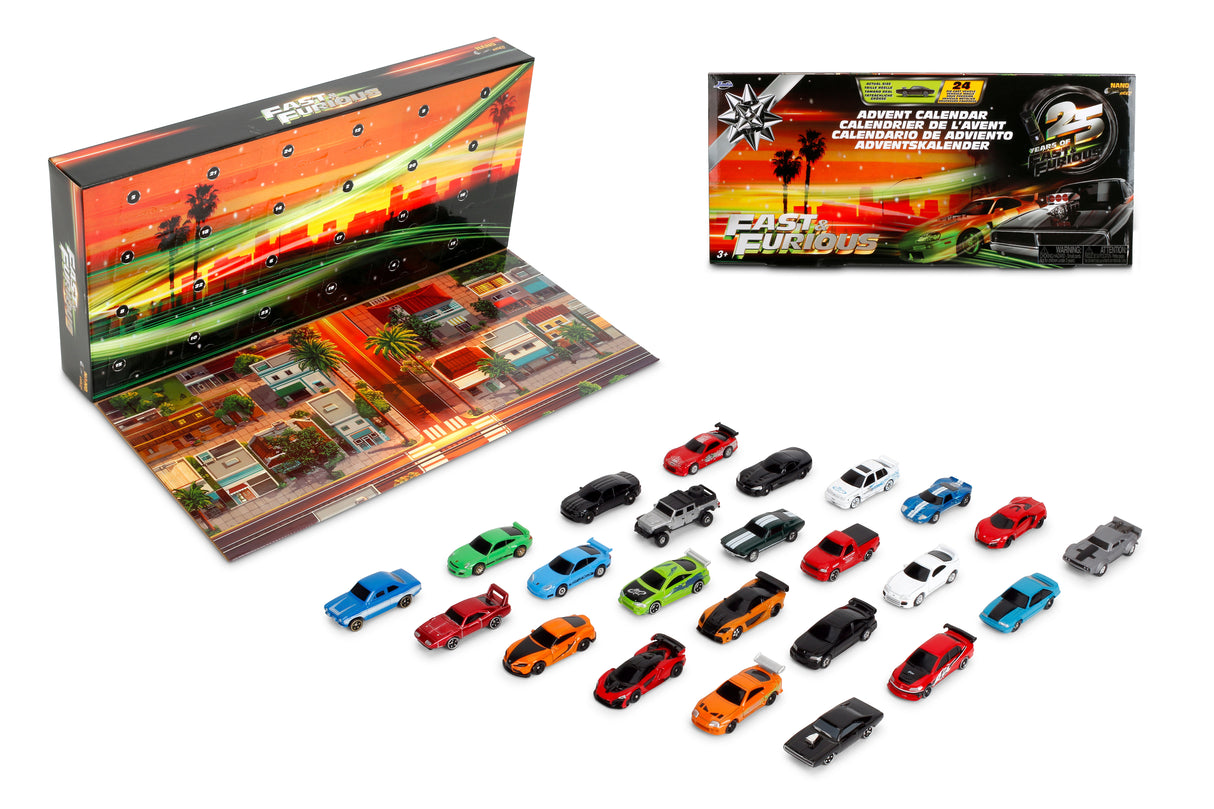 Jada Nano Hollywood Rides - Fast & Furious Advent Calendar - 24 Nano Vehicles - Item #37872