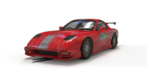 Dom's Mazda RX7 from the Fast and the Furious Film Franchise is now a Scalextric Car! Slick-Shifts Hobby Products