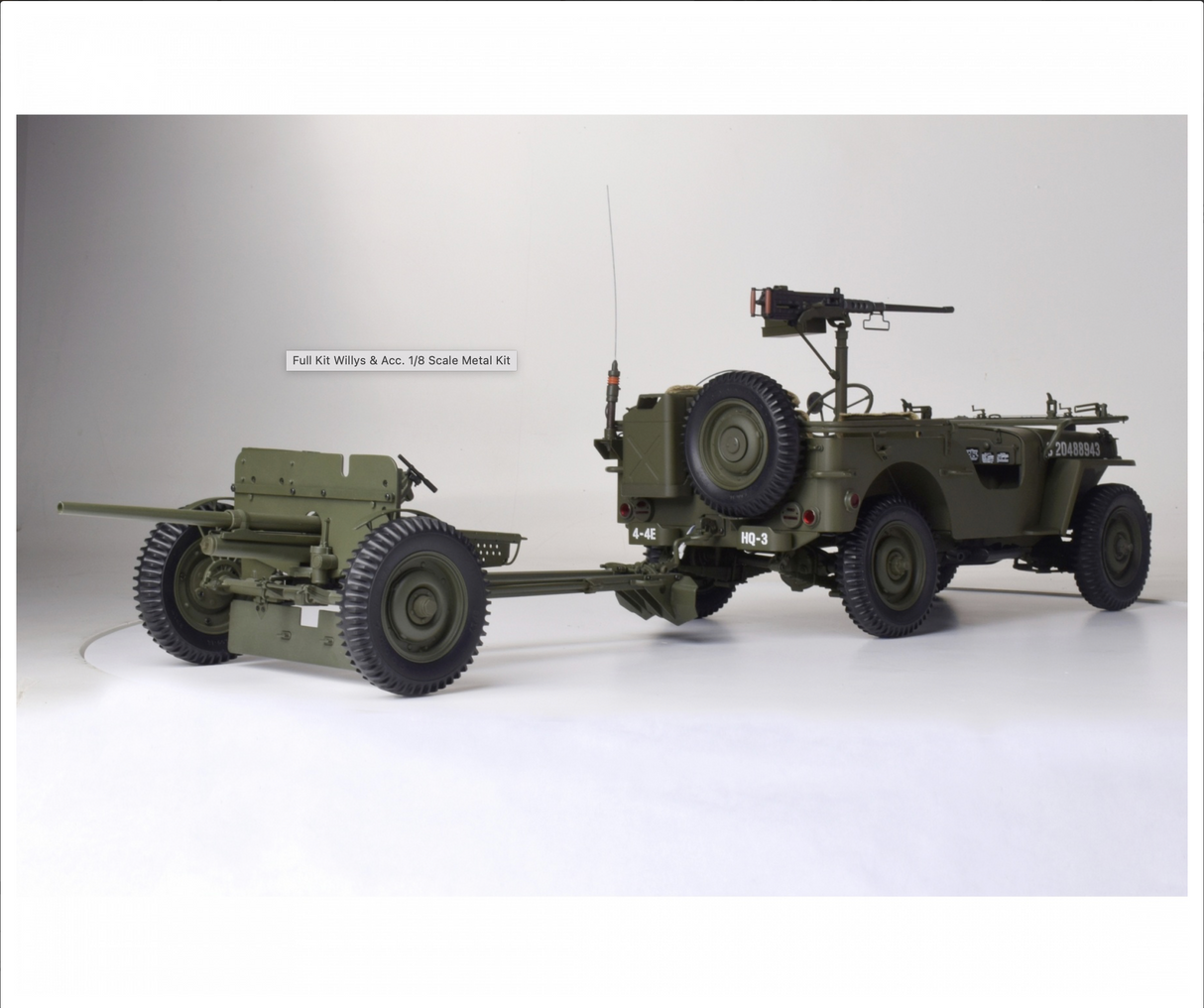 IXO Collections Full Kit Jeep® Willys + Accessories 1:8 Scale Metal Kit