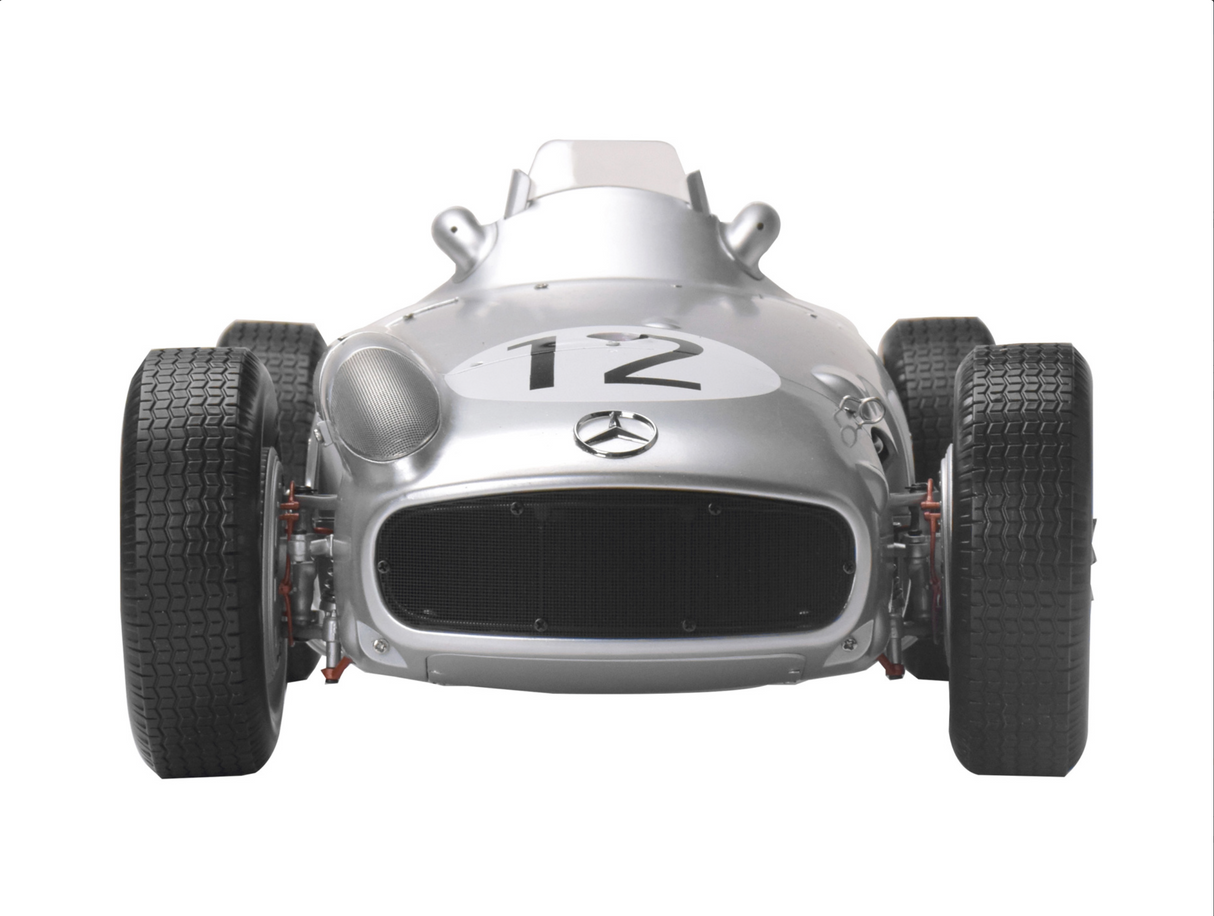 IXO Collections Full Kit Mercedes-Benz W196R Stirling Moss #12 Silver 1:8 Scale Metal Kit IXC.MRM.FK