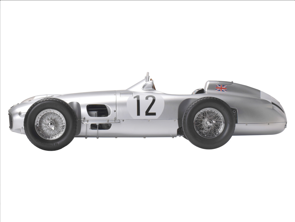 IXO Collections Full Kit Mercedes-Benz W196R Stirling Moss #12 Silver 1:8 Scale Metal Kit IXC.MRM.FK