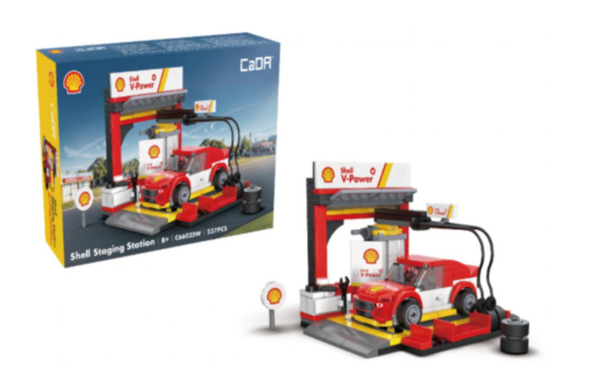 CaDA Shell Pit Stop Staging Station 237 Pieces Brick Model Kit C66035W