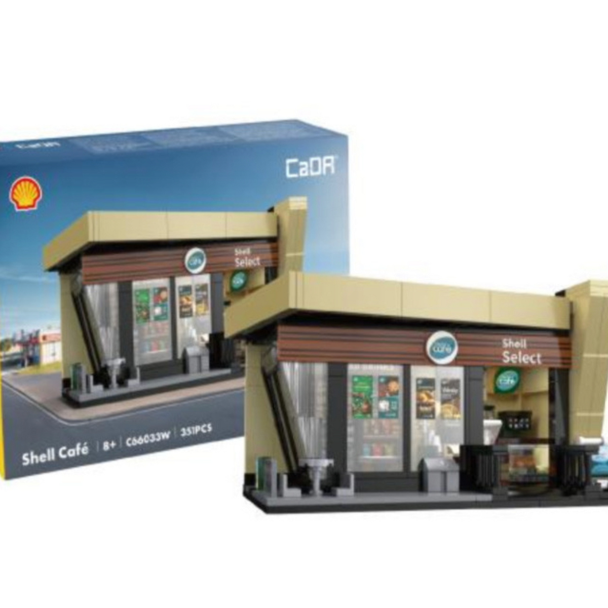 CaDA Shell Select Coffee Shop Café 351 Pieces Brick Model Kit C66033W ...