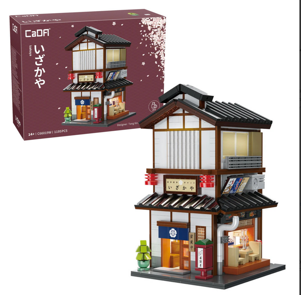 CaDA Japanese Corner Yakitori Izakaya Restaurant Bar 1195 pcs Brick Model Kit C66019W