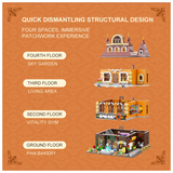 Pantasy Bakery (4-Storey Building) 2663 pcs Brick Model Kit 85013