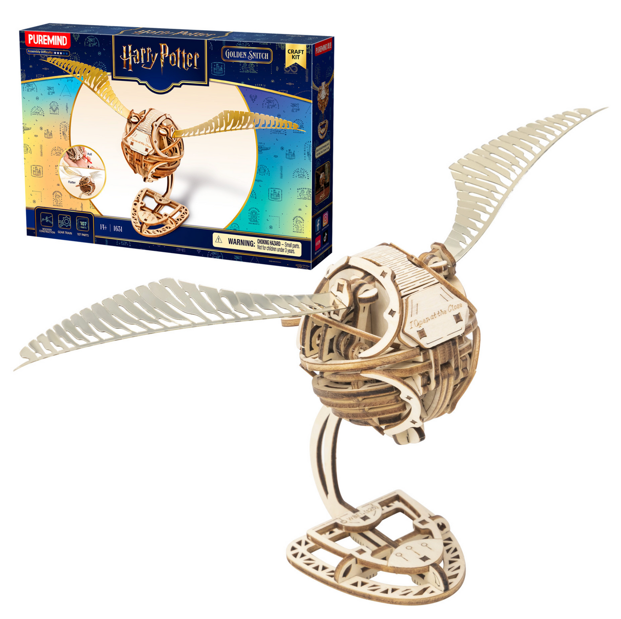 Puremind Harry Potter Mechanical Golden Snitch Wooden Kit 1631