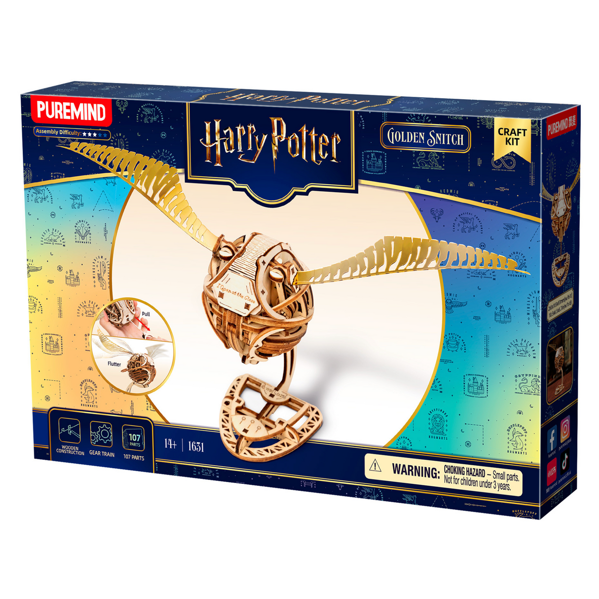 Puremind Harry Potter Mechanical Golden Snitch Wooden Kit 1631