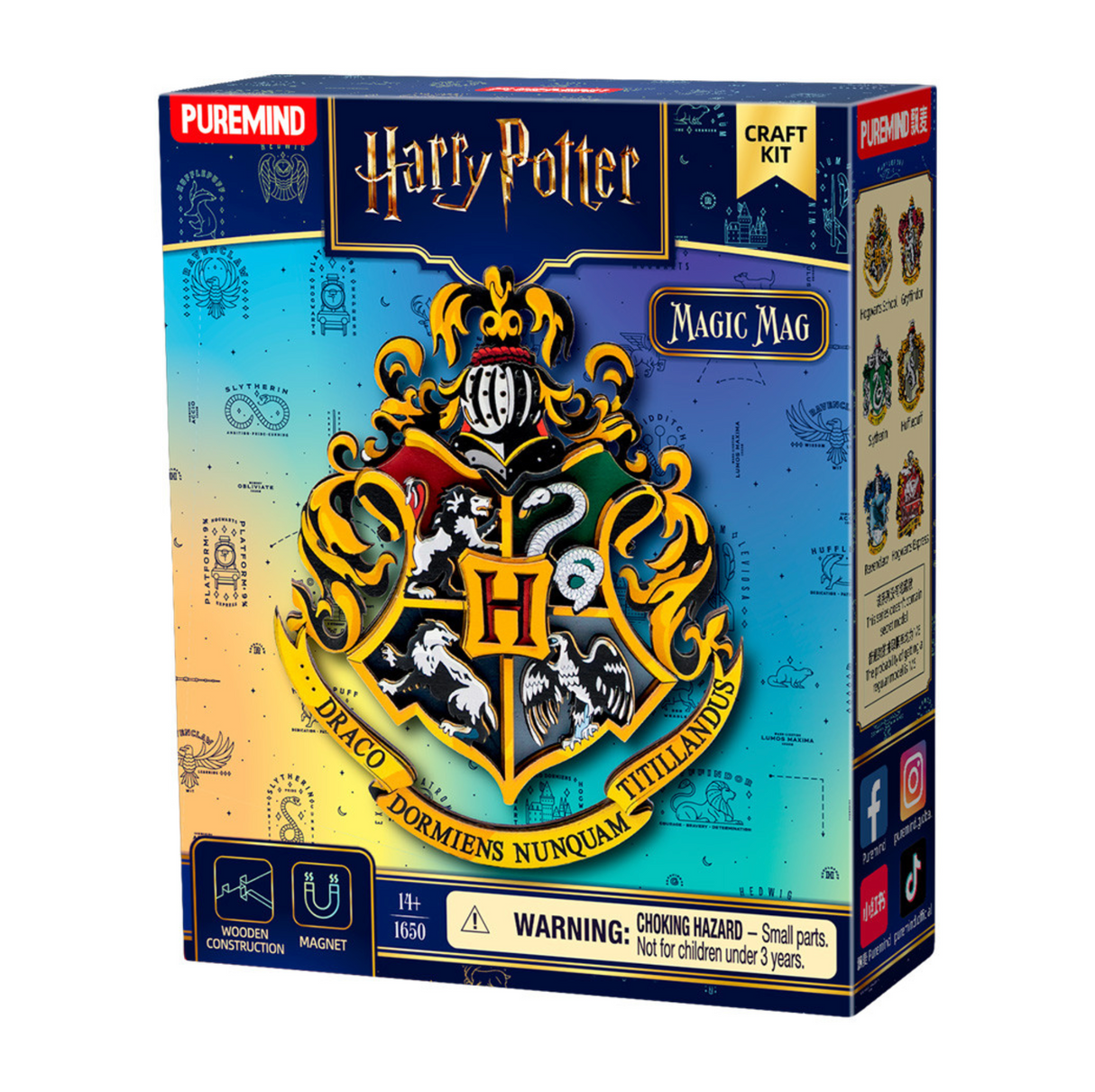 Puremind Harry Potter Magnetic Coat of Arms (6 Different Designs) Wooden Kit 1650