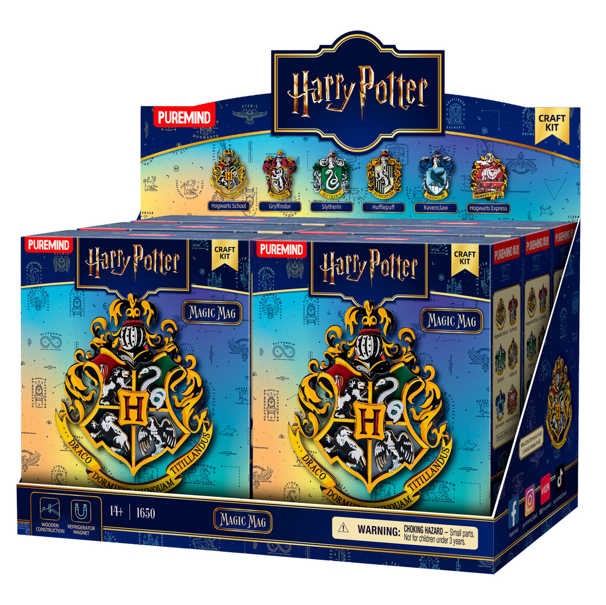 Puremind Harry Potter Magnetic Coat of Arms (6 Different Designs) Wooden Kit 1650