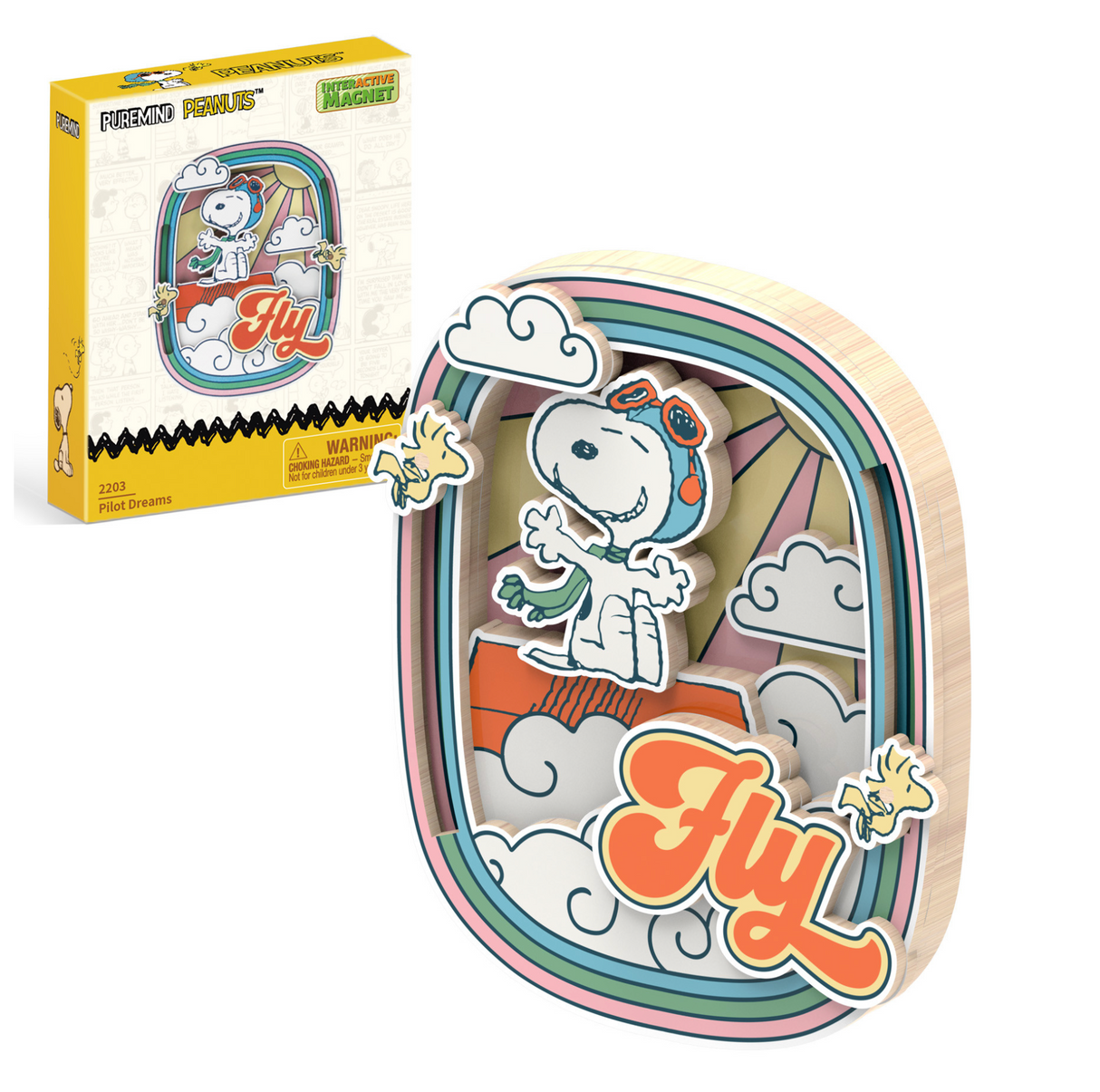Puremind Peanuts™ Snoopy's Pilot Dreams Wooden Magnet 2203