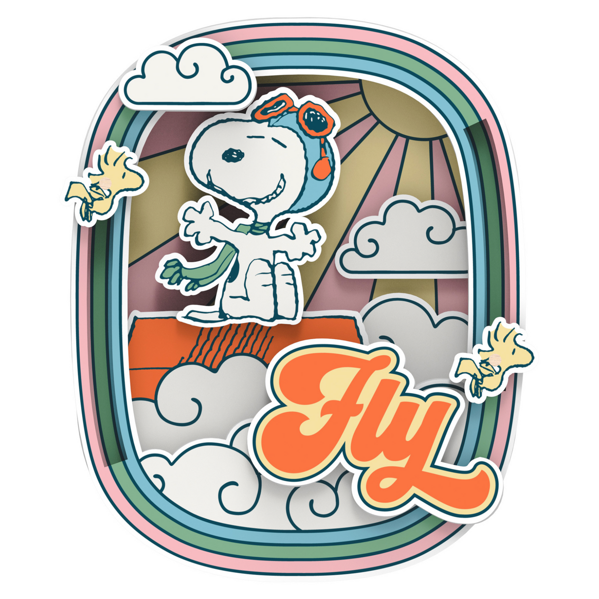 Puremind Peanuts™ Snoopy's Pilot Dreams Wooden Magnet 2203