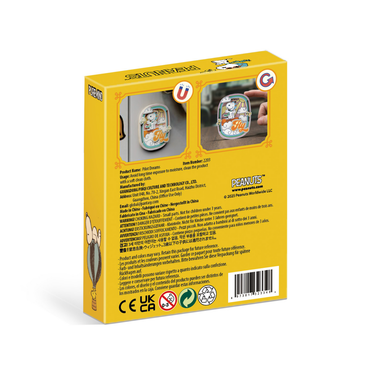 Puremind Peanuts™ Snoopy's Pilot Dreams Wooden Magnet 2203