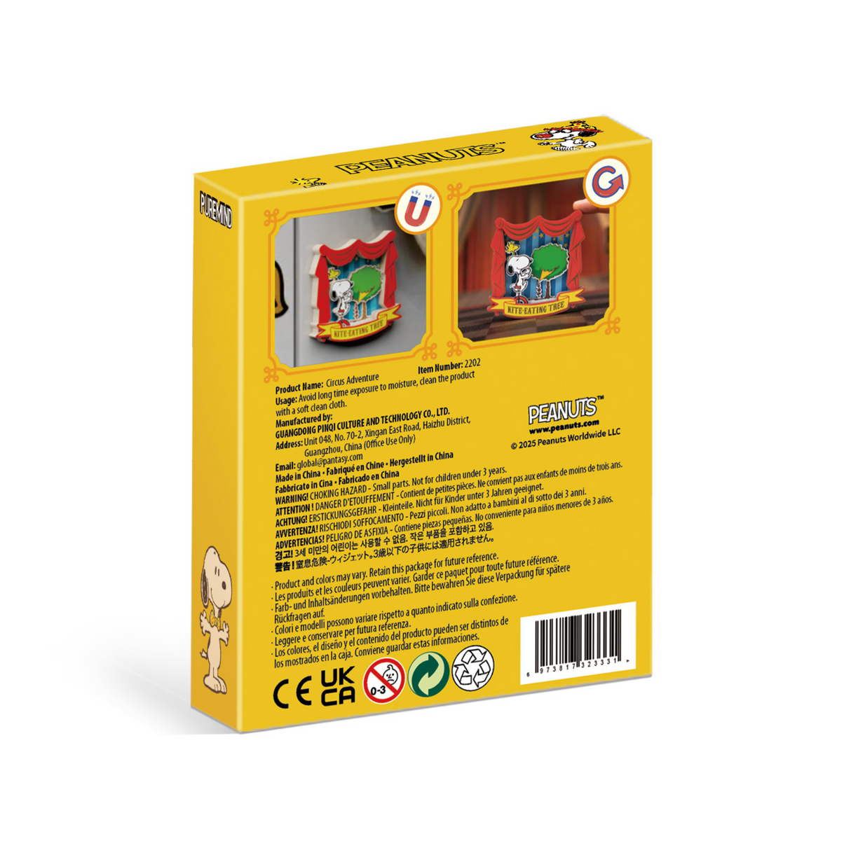 Puremind Peanuts™ Snoopy's Circus Adventure Wooden Magnet 2202
