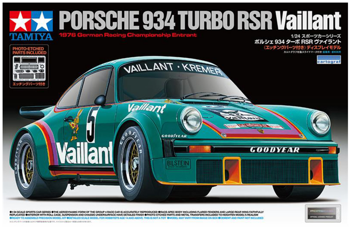 Tamiya Porsche 934 Turbo RSR Vaillant 1/24 Model Kit - Item #24334