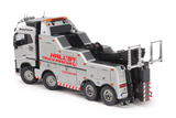 Tamiya RC Volvo FH16 Globetrotter 750 8x4 Recovery Truck with Silver Painted Body Components - Limited Edition - Item #47528