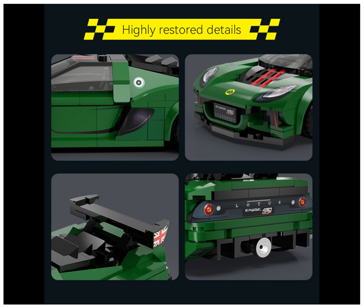 CaDA Lotus Exige Cup 430 Car 1:24 319 Pieces Brick Model Kit C55043W