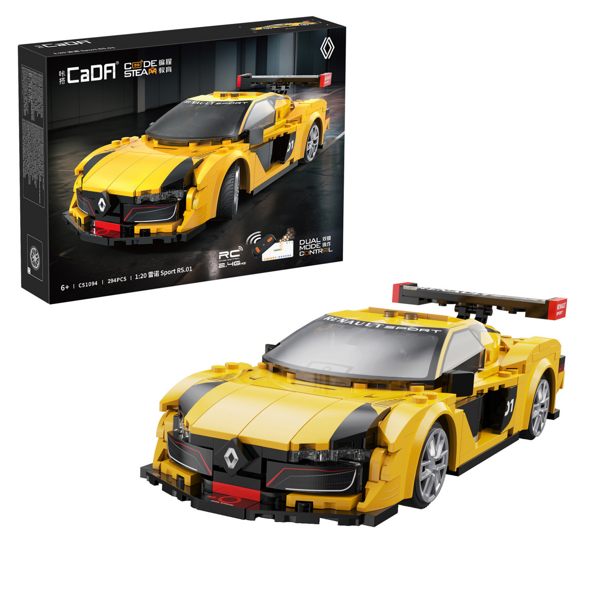 CaDA Renault Sport RS.01 1:20 294 Pieces Brick Model Kit - RC Control - C51094W
