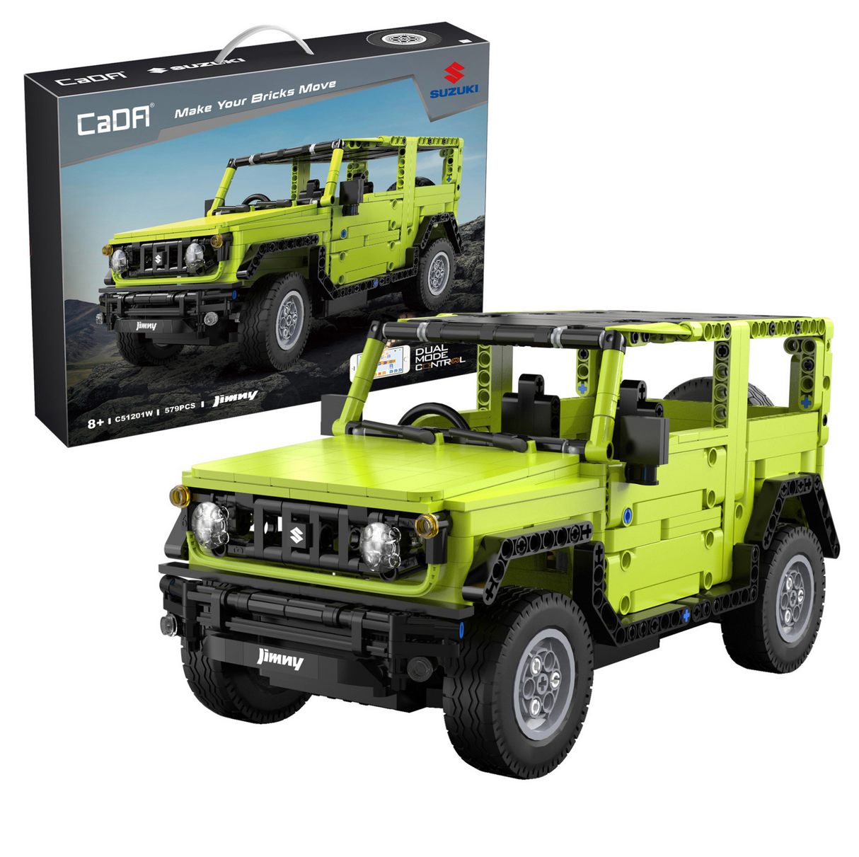 CaDA Suzuki Jimny - RC Dual Mode Control - 1:12 579 Pieces Brick Model Kit C51201W