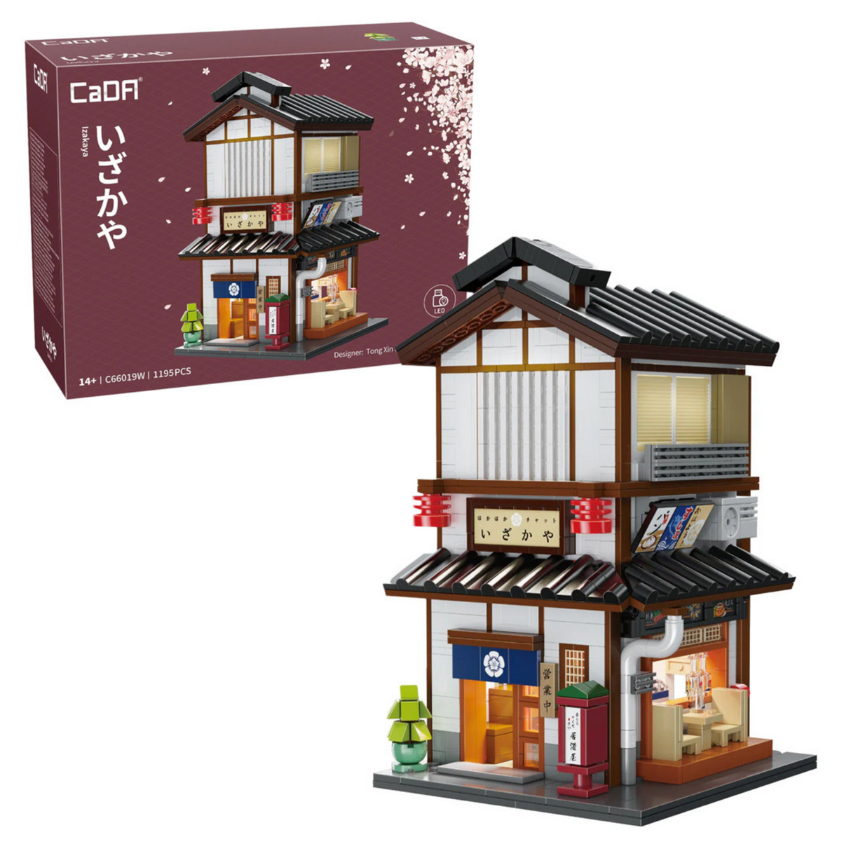CaDA Japanese Corner Yakitori Izakaya Restaurant Bar 1195 pcs Brick Model Kit C66019W