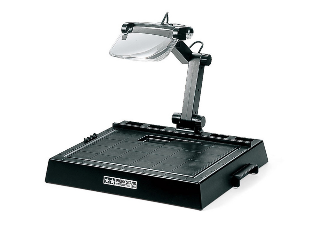 Tamiya Work Stand with Magnifying Lens & LED Lights - Item #74064