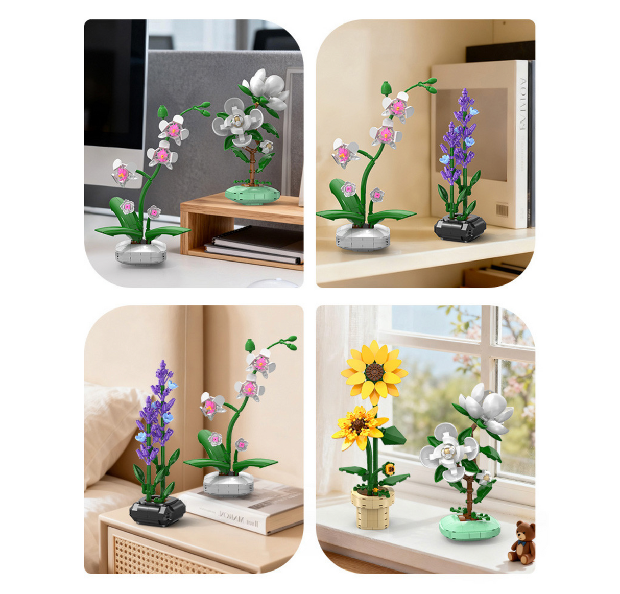 CaDA Lavender Building Block Planter 205 pcs Brick Model Kit C59027W