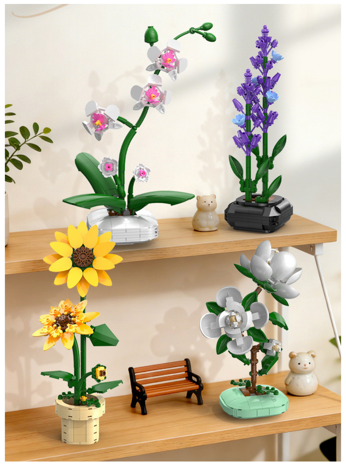 CaDA Lavender Building Block Planter 205 pcs Brick Model Kit C59027W