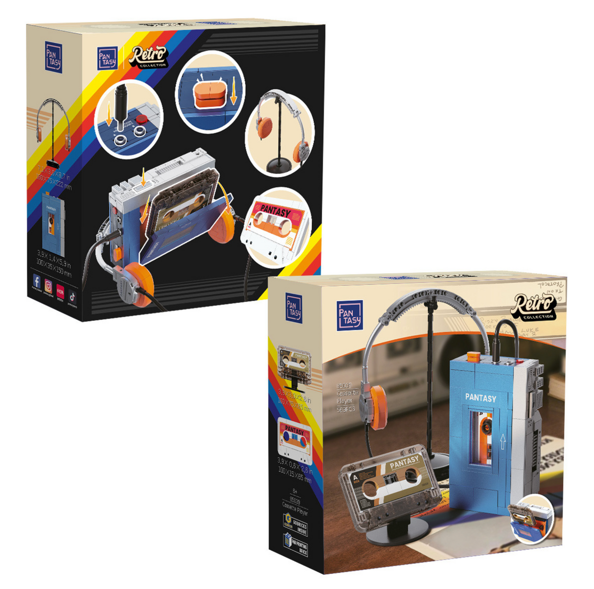 Pantasy Retro Tape Cassette Player 569 pcs Brick Model Kit 85039