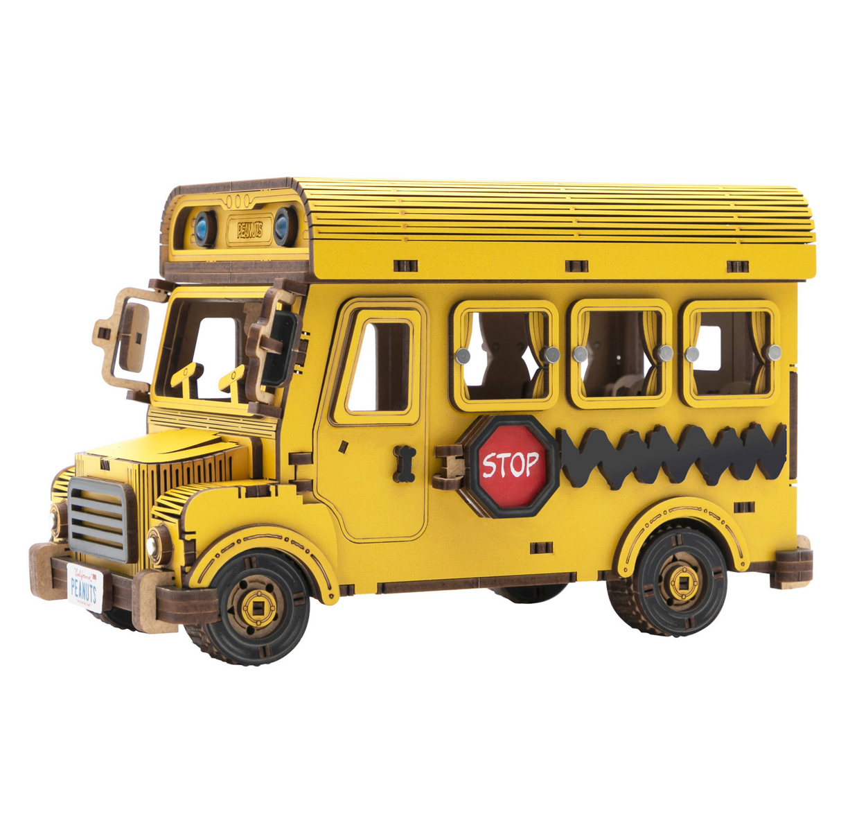 Puremind Peanuts™ Snoopy Yellow School Bus Wooden Kit 1204