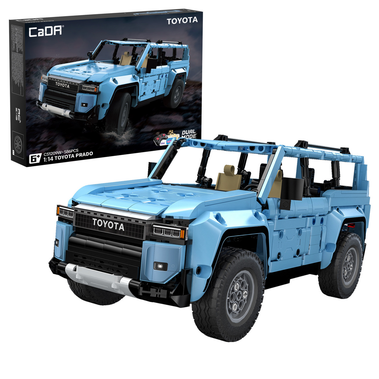 CaDA Toyota Land Cruiser J250 Prado 1:14 586 Pieces Brick Model Kit - RC Control - C51209W