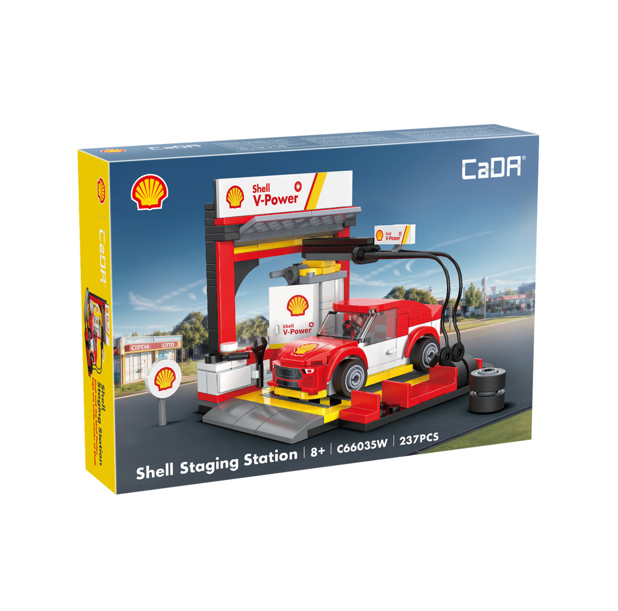 CaDA Shell Pit Stop Staging Station 237 Pieces Brick Model Kit C66035W