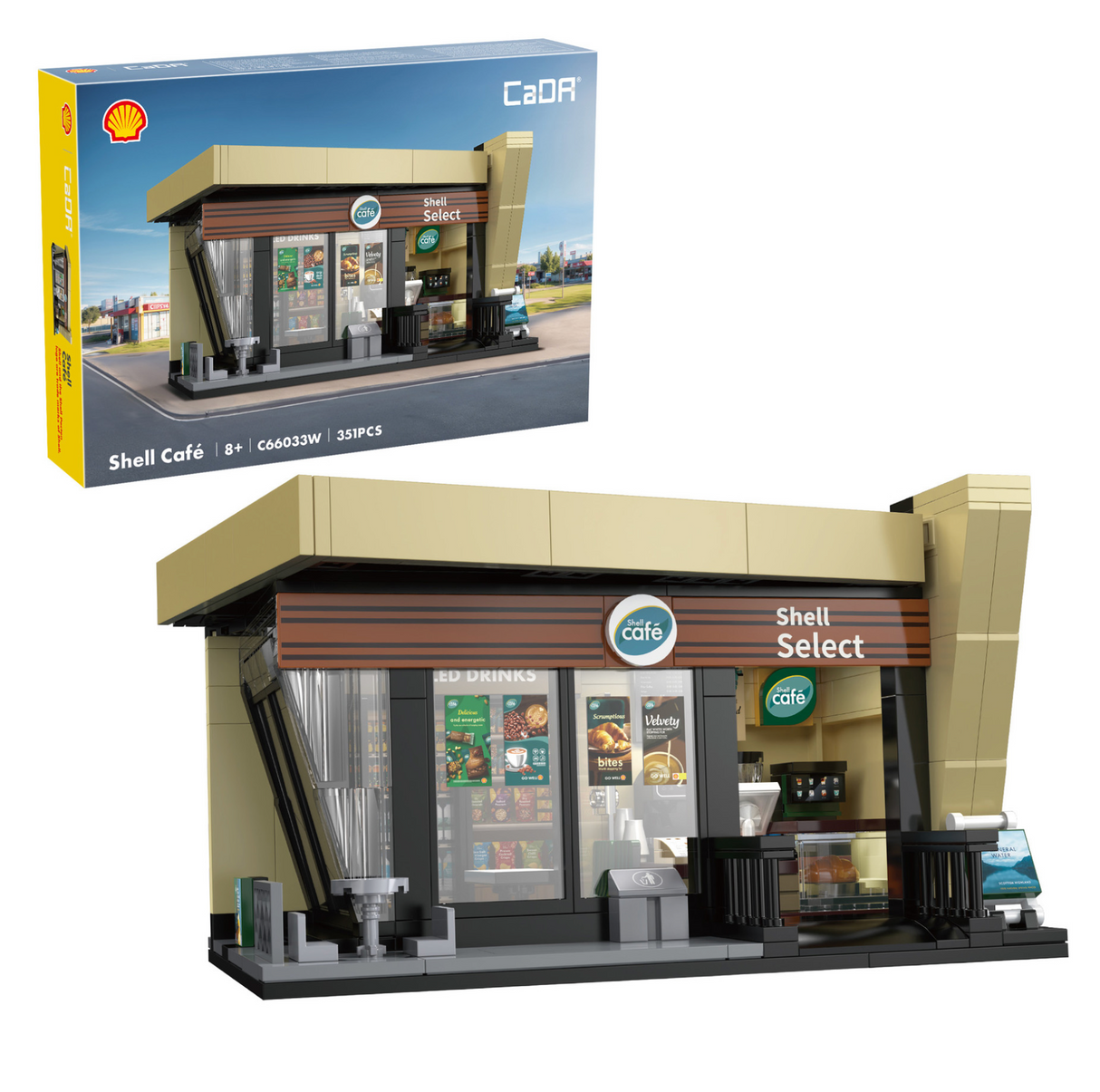 CaDA Shell Select Coffee Shop Café 351 Pieces Brick Model Kit C66033W