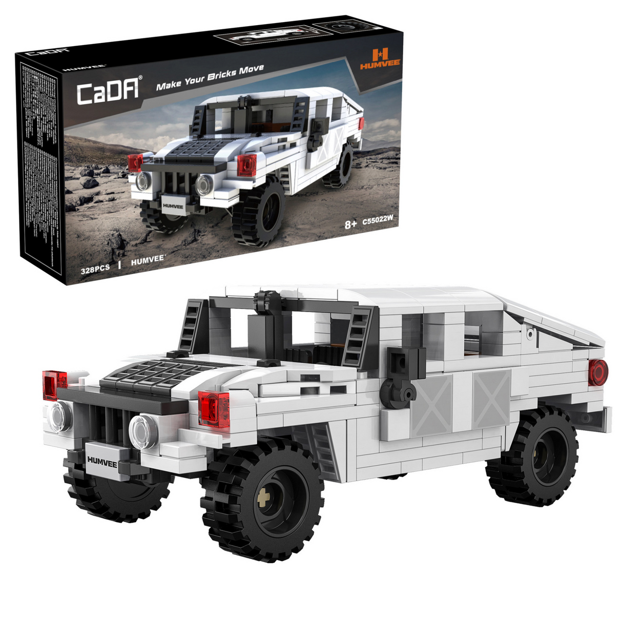 CaDA Humvee Off-Road Truck 1:24 328 Pieces Brick Model Kit C55022W