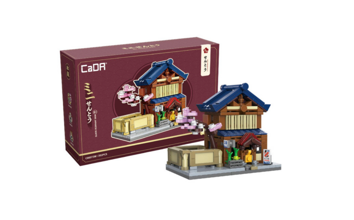 CaDA Mini Japanese Sento Bathhouse 352 pcs Brick Model Kit C66073W