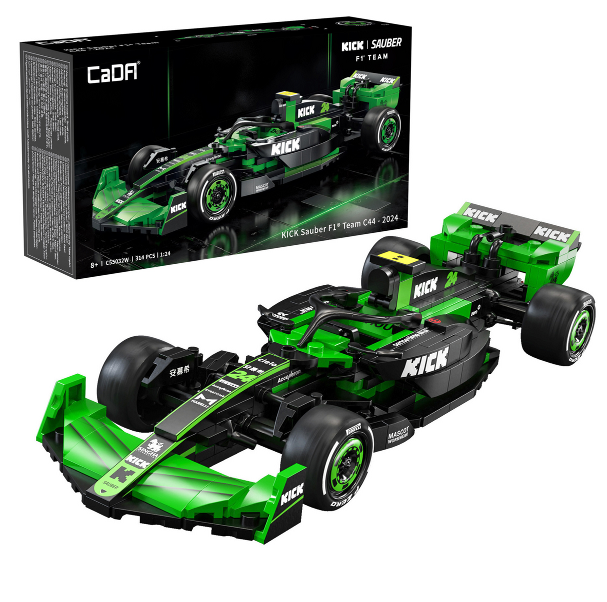CaDA Kick Sauber F1 Team C44 (2024) 1:24 314 Pieces Brick Model Kit C55032W