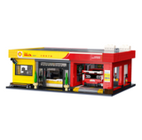 CaDA Shell Service Station with Car 1697 Pieces Brick Model Kit C66025W